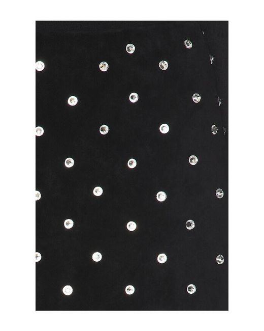 Susanna Chow Black Demi Diamante Suede Skirt