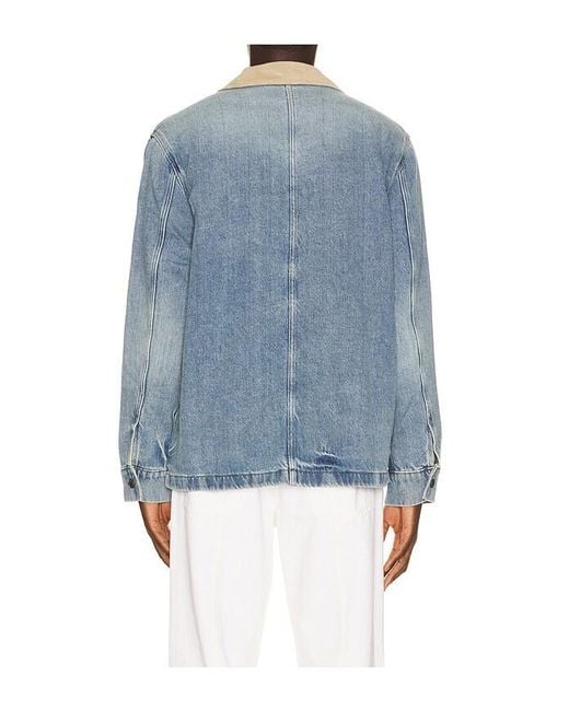 Faherty Brand Blue High Ridge Twill Studio Jacket for men