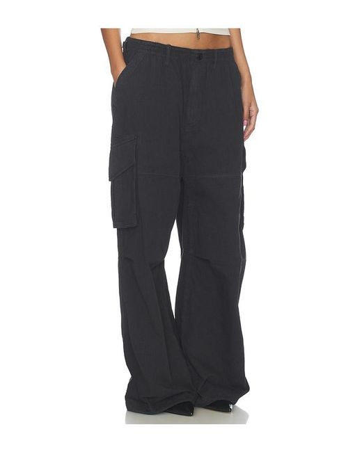 Alexander Wang Black Mid Rise Cargo Pant With Internal Logo