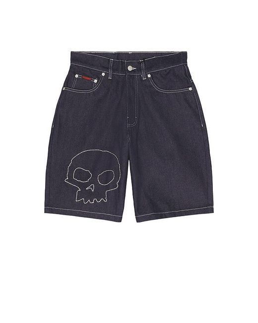 Pleasures Blue X Zero Skateboards Skull Jorts for men