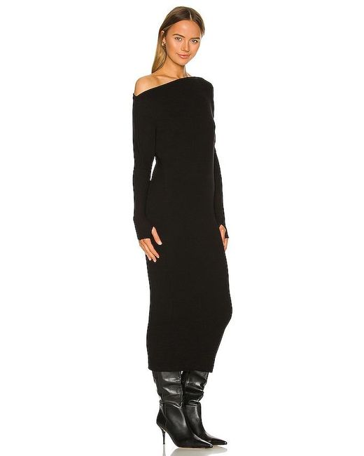 Enza Costa Black Sweater Knit Slouch Dress