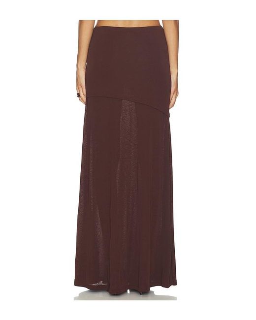 SNDY'S Brown Kalea Twist Maxi Skirt