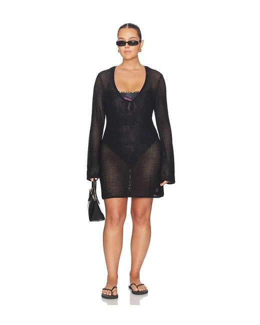 GOOD AMERICAN Black Crochet Mini Dress