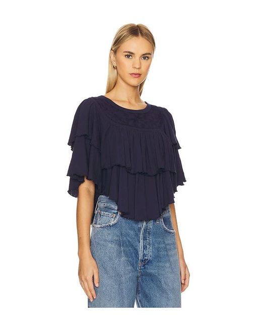 Free People Blue Rose Party Tee