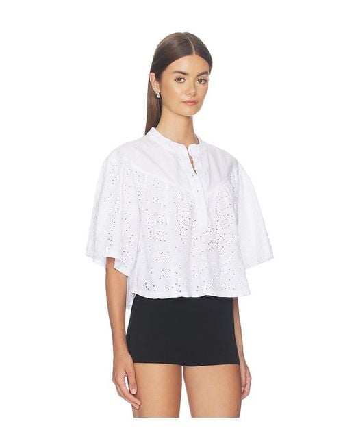 Bobi White Faye Boho Henley