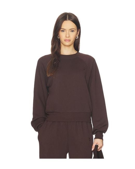 ÉTERNE Brown Shrunken Raglan Sweatshirt