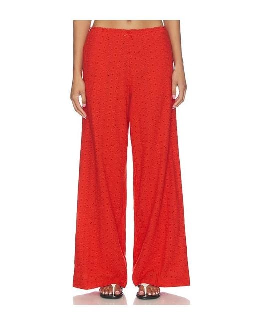 Nia Red X Revolve Eyelet Pant