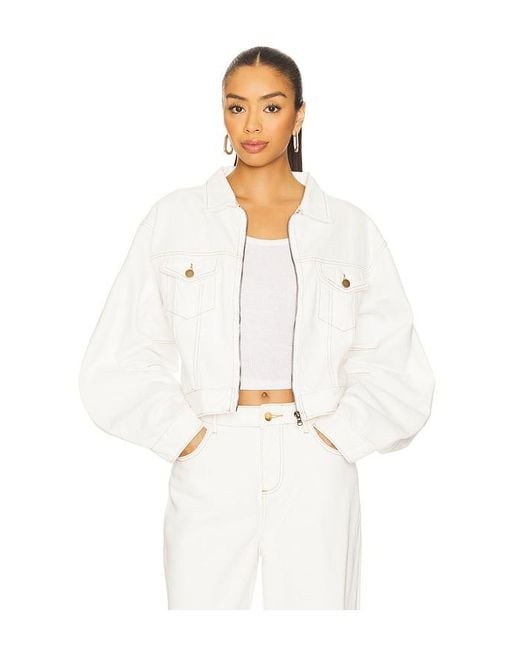 SNDY'S White Rune Denim Jacket
