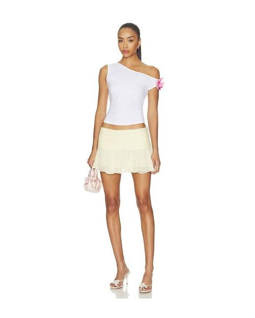 MORE TO COME White Neha Asymmetrical Top