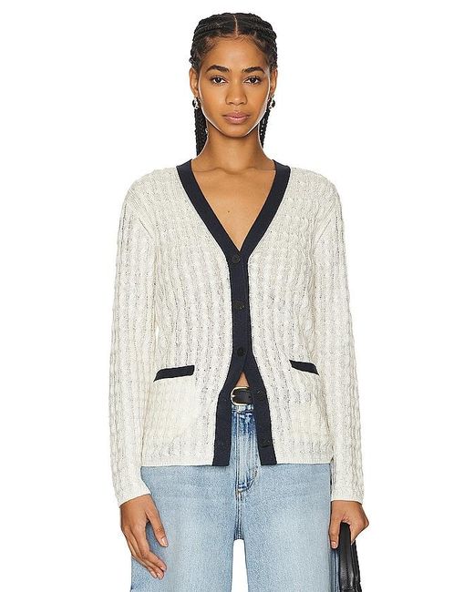 Theory White Cable Cardigan