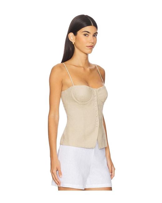 Onia White Air Linen Underwire Corset Top