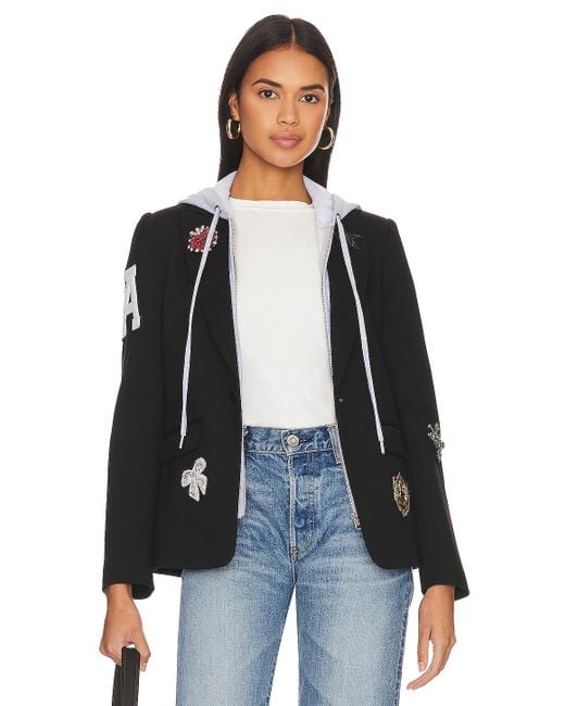 Central Park West Black Dallas Patch Ponte Dickie Blazer