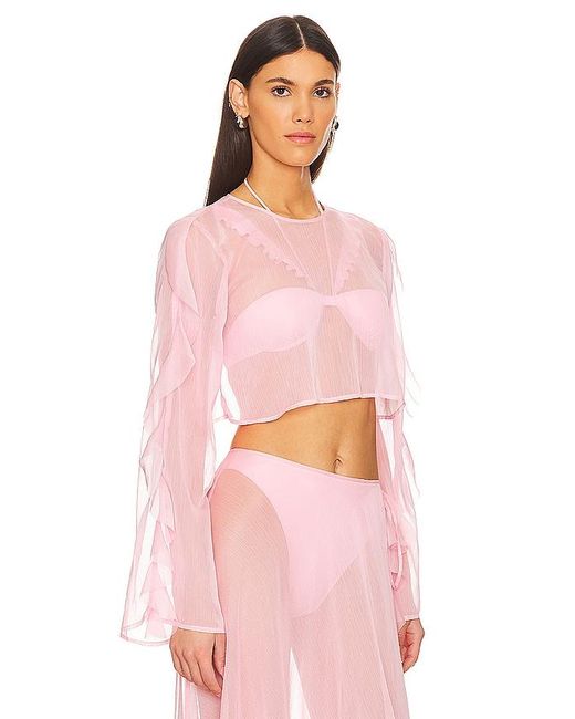 Shani Shemer Pink Thoma Cropped Shirt