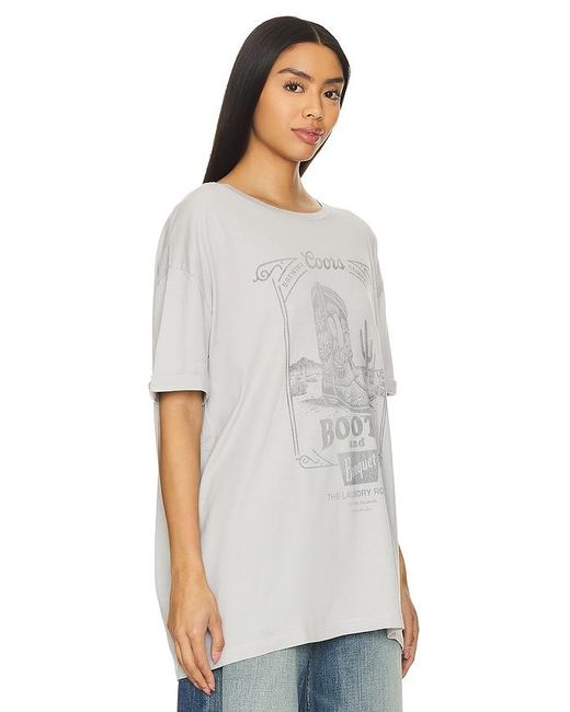 The Laundry Room White Boot Scootin Banquet Oversized Tee