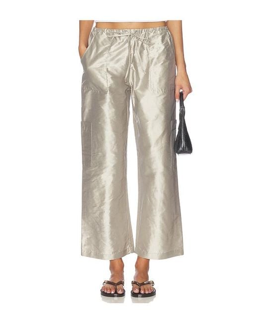 DONNI. Natural The Taffeta Drawstring Cargo Pant