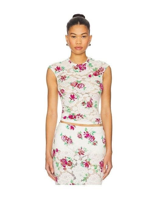 AFRM White Nina Crochet Lace Top