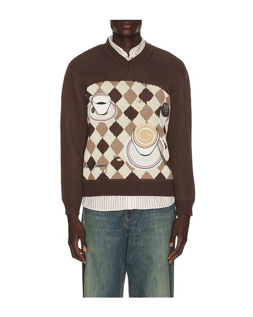 House Of Sunny Brown Daily Grind Knit Sweater for men