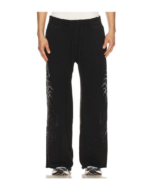 Affliction Black Skeleton Sweatpants for men