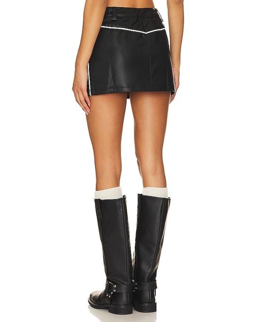 BY.DYLN Black Tobaias Faux Leather Skirt