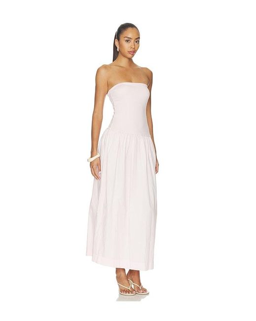 Enza Costa White Cotton Bandeau Dress