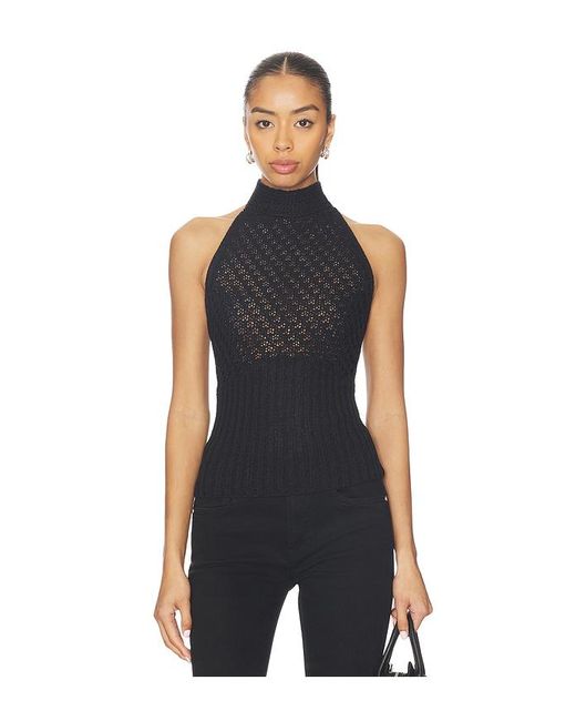 EB DENIM Blue Sylvia Knit Halter Top