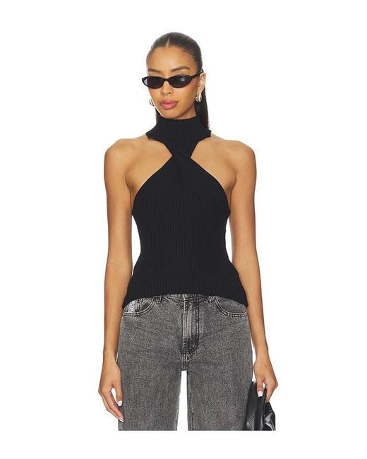 ALL THE WAYS Black Macea Twist Top