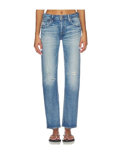 Moussy Blue Bridgeville Slim Straight Jeans