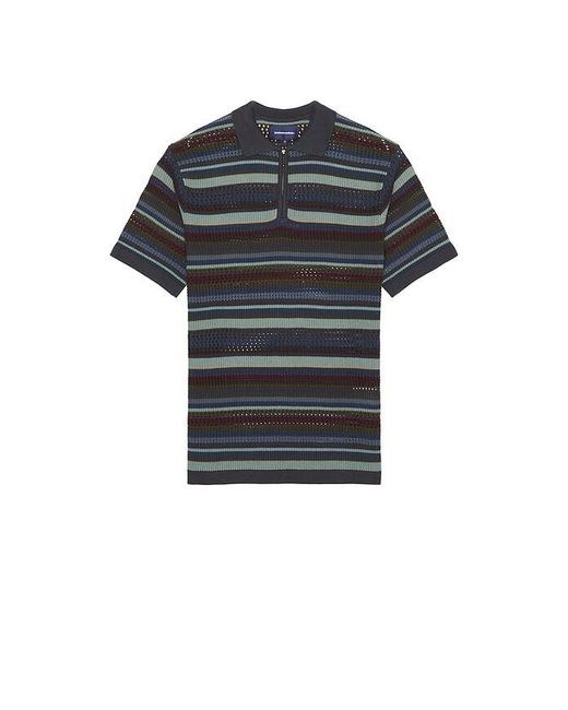 Thisisneverthat Black Striped Knit Polo for men