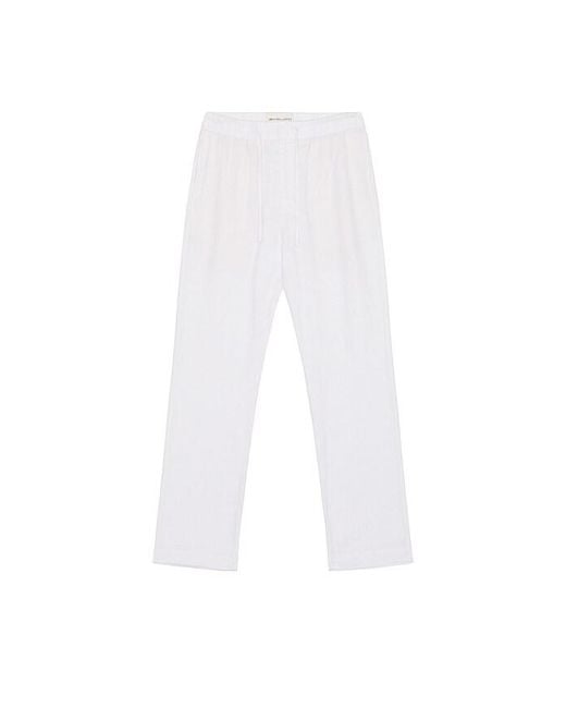Frescobol Carioca White Oscar Linen Chinos for men