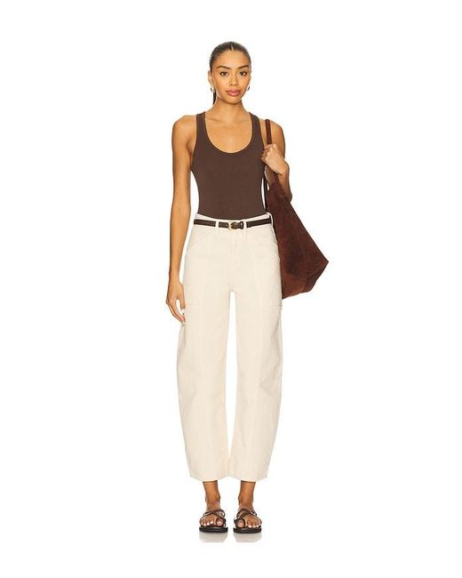 GOOD AMERICAN White Cropped Barrel Pants