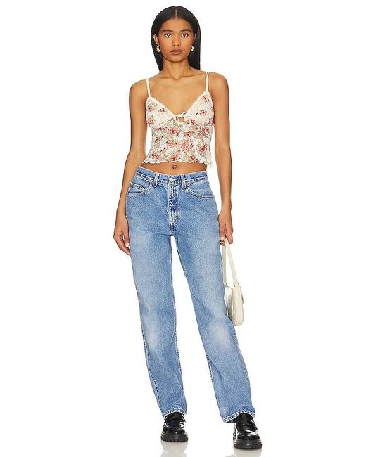 MORE TO COME Blue Fia Lace Cami Top