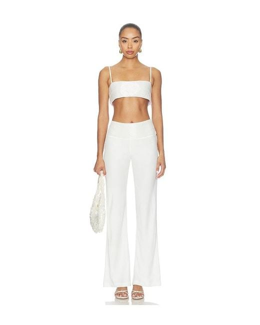 Asta Resort White Iris Hand Beaded Pant