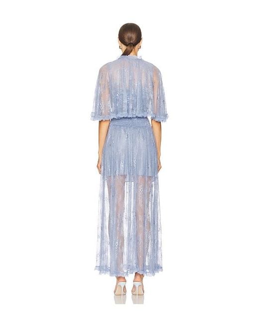 AKNVAS Blue Tissy Lace Gown With Detachable Slip