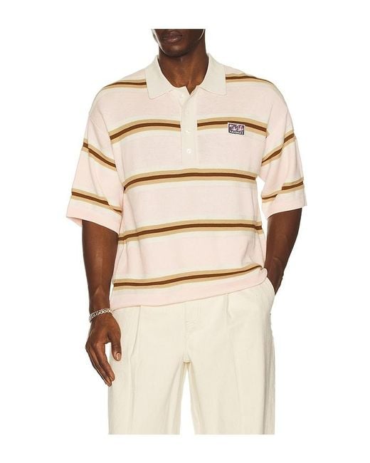 NAHMIAS Natural Knit Striped Polo for men