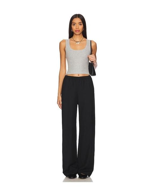 ÉTERNE Black Square Neck Tank Top