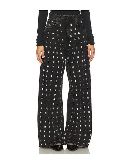 GIUSEPPE DI MORABITO Black Embellished Wide Leg Jean