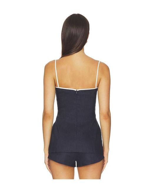Amanda Uprichard Blue Olivette Top