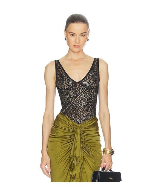 Atlein Black Lingerie Strap Top