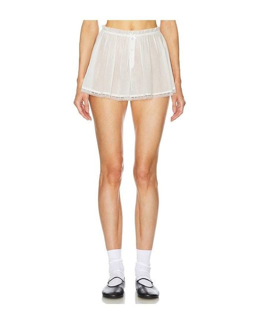 Helsa White Voile Cheeky Shorts