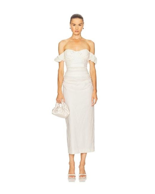 Camila Coelho White Maisy Midi Dress