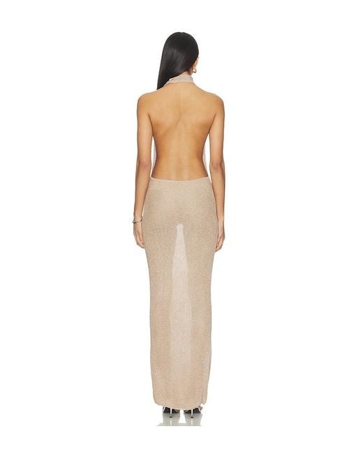 superdown Natural Brylee Knit Drape Maxi Dress