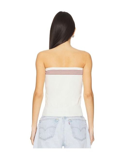 Faithfull The Brand White Arlette Strapless Top