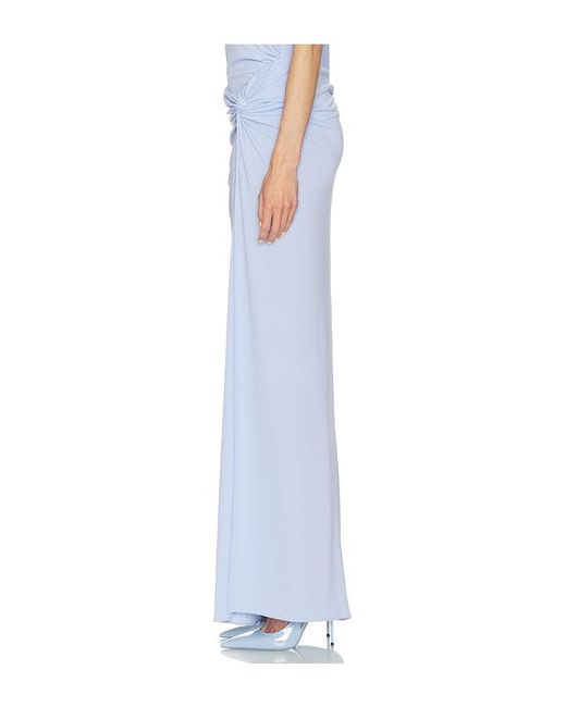 ANDAMANE Blue Zohra Twist Detail Maxi Skirt