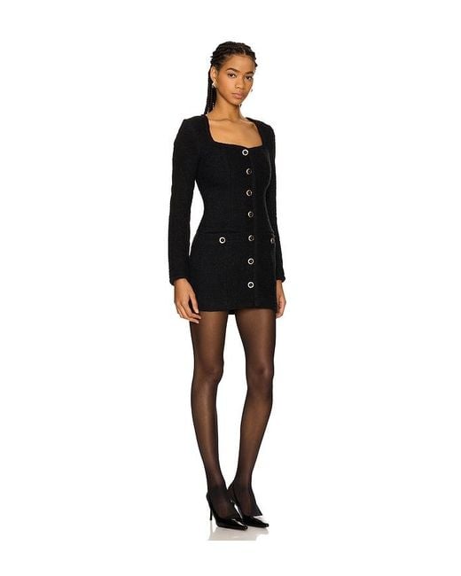 MAJORELLE Black Gabrielle Tweed Mini Dress