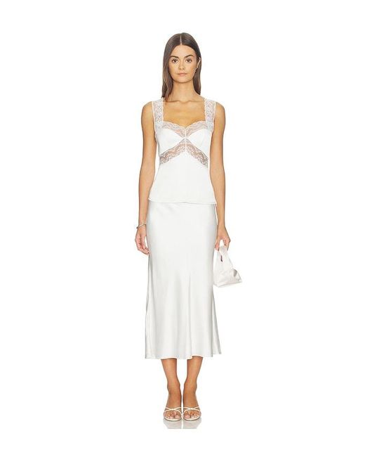 Lovers + Friends White Cierra Midi Skirt