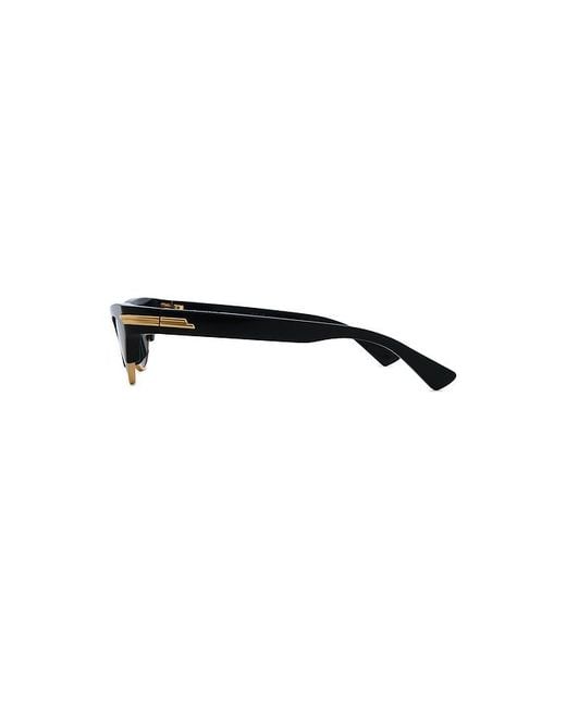 Bottega Veneta Black Bold Ribbon Cat Eye Sunglasses