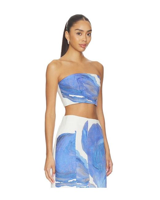 Significant Other Blue Rumi Strapless Top