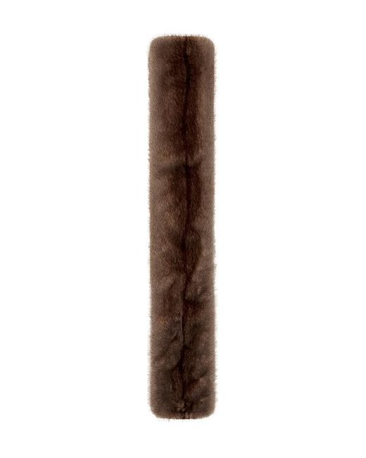 Lovers + Friends Brown Faux Mink Scarf