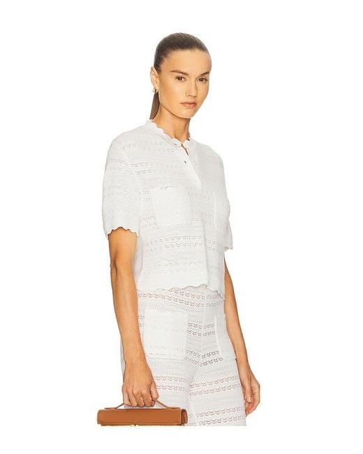 Helsa White Kaitltn Scalloped Top