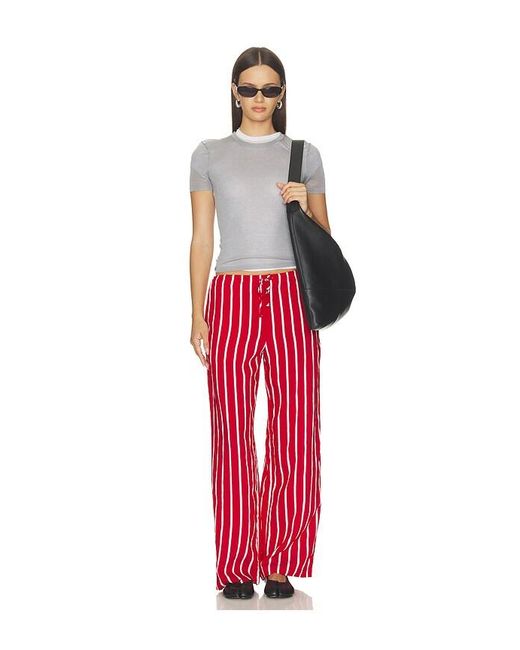 Madewell Red E- Waist Striped Pull- On Pant